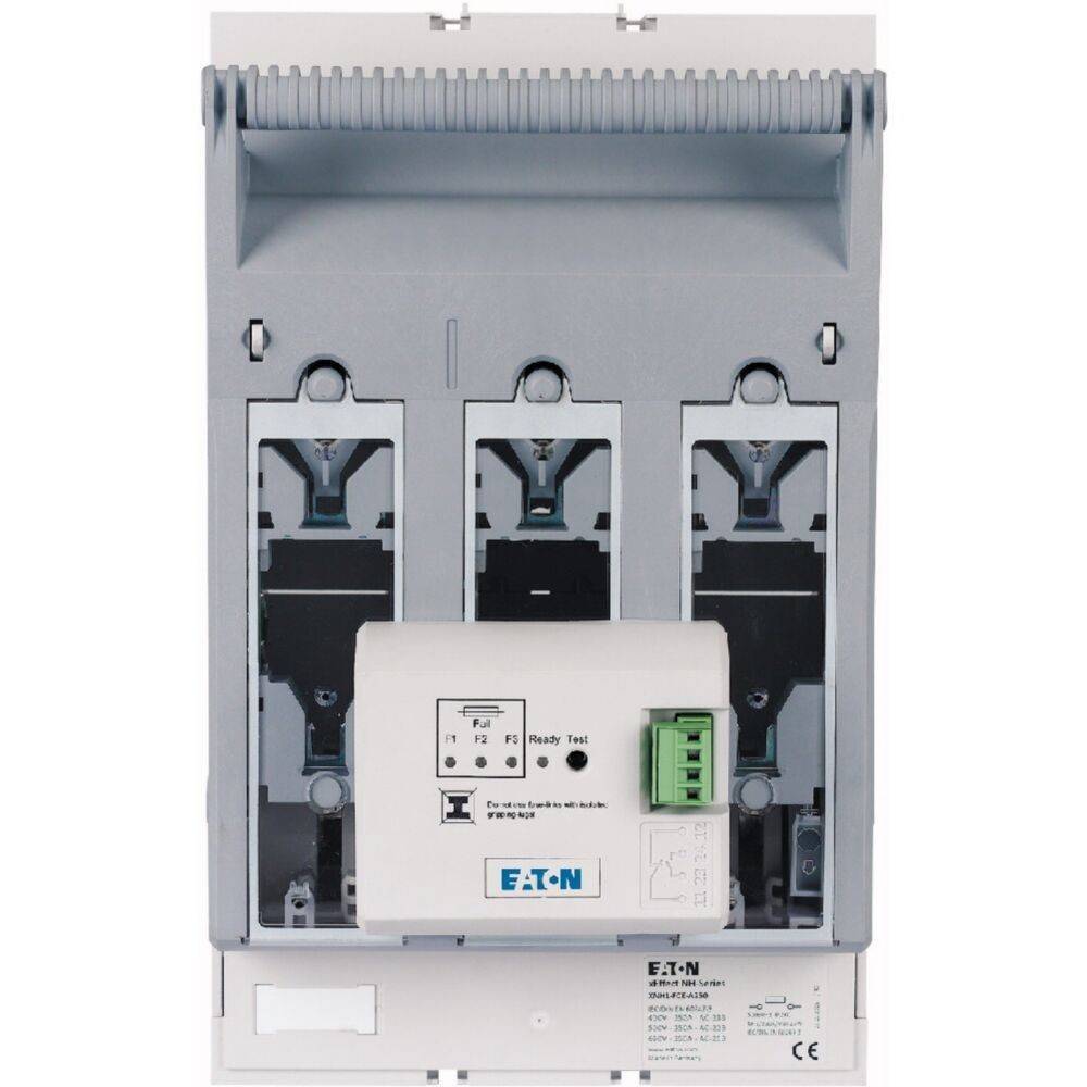 Eaton' Elektrotafel mit Sicherungsautomaten und einem sichtbaren Statusanzeiger.