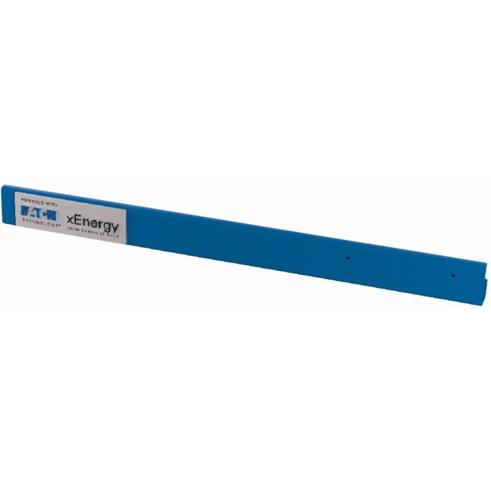 Eine blaue xEnergy-Marken-Sammelschienenkomponente aus Metall mit der Bezeichnung 
