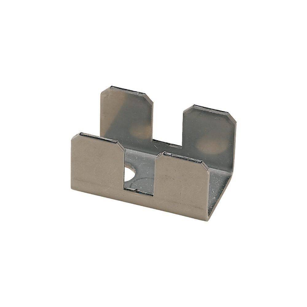 Metallhalterung mit einem Loch an der Basis und zwei nach oben gerichteten Laschen.