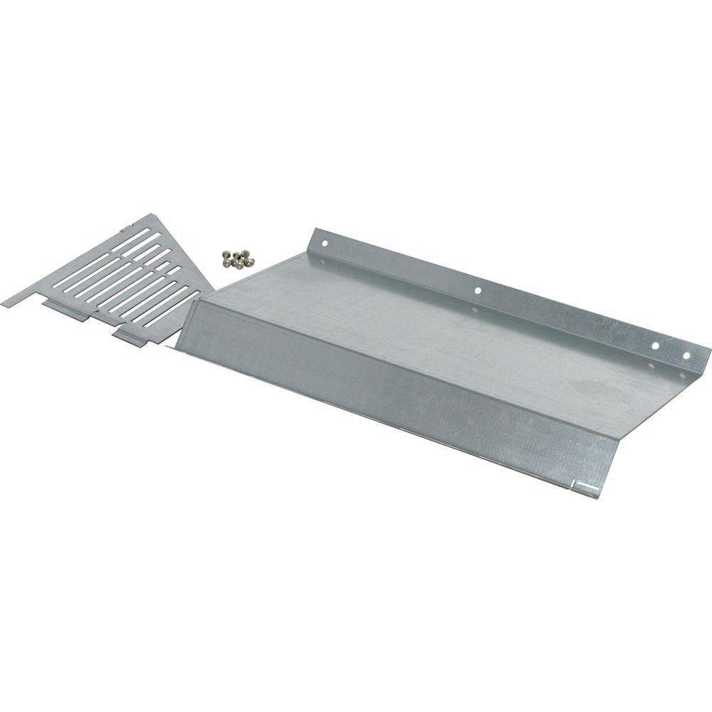 Metall-Wandhalterung mit Belüftungsschlitzen, verwendet zur Unterstützung von elektronischen Geräten, inklusive Schrauben für die Installation.
