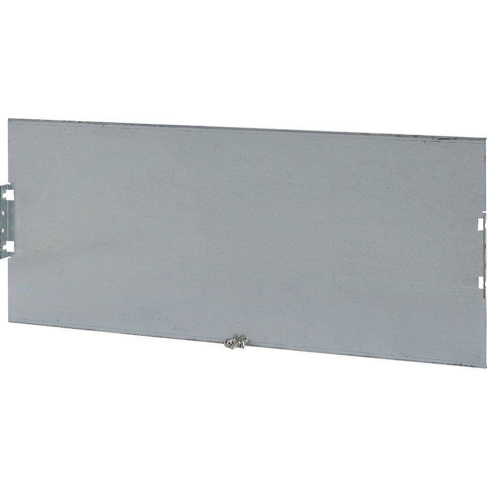 Ein flaches, rechteckiges Metallpaneel mit glatter Oberfläche und Scharnieren an beiden Seiten, das für Abdeckungs- oder Zugangszwecke verwendet wird.