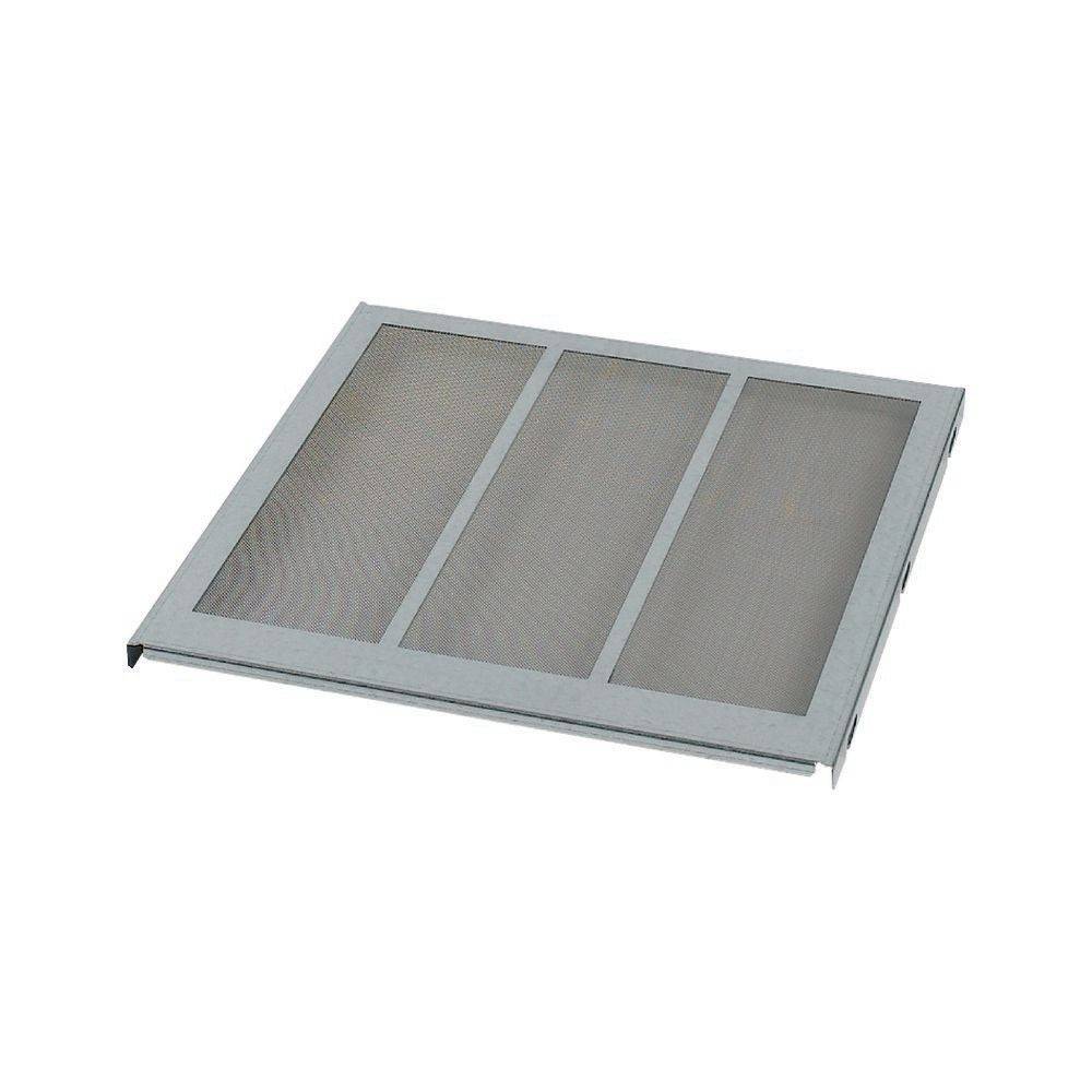 Ein rechteckiger Metallmaschendurchlassfilter mit drei Segmenten, der üblicherweise in Belüftungssystemen zur Luftreinigung oder Staubentfernung eingesetzt wird.