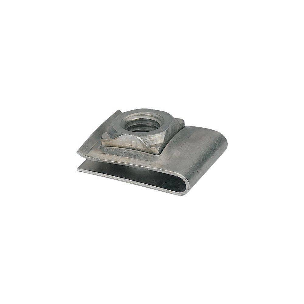 Eine silberne Klemmschraube zeigt ihre Metallkonstruktion und sechseckige Form, die für eine einfache Befestigung an Platten und Stützbolzen entwickelt wurde.