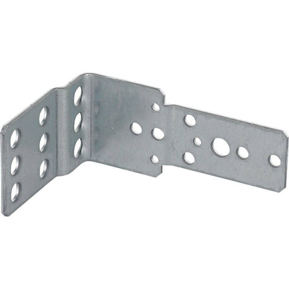 Eine metallische Halterung mit mehreren kreisförmigen Löchern, die für strukturelle Unterstützung im Bauwesen oder in der Zimmerei entwickelt wurde, diagonal dargestellt.