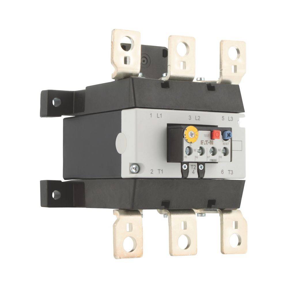 Ein grauer elektrischer Schütz mit schwarzem Rahmen und fünf Metallkontakten ist abgebildet. Er ist für den industriellen Einsatz zur Steuerung von Stromkreisen konzipiert.
