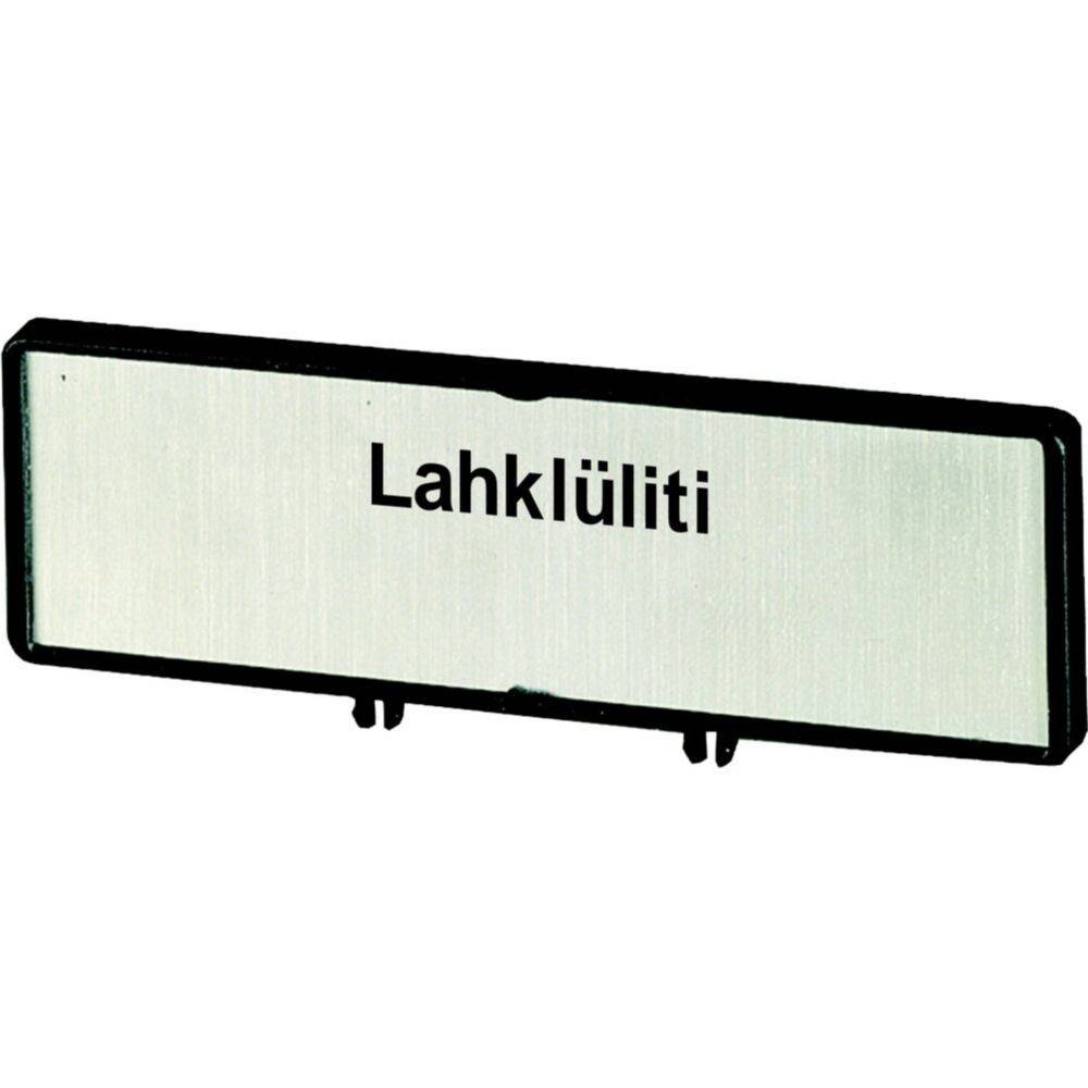 Ein rechteckiges Schild mit dem Text 
