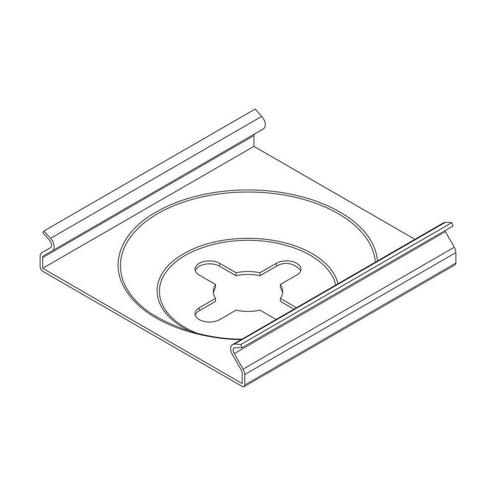 Eine Linienzeichnung einer CD-Hülle mit einem zentralen Diskettenhalter und seitlichen Kanten.