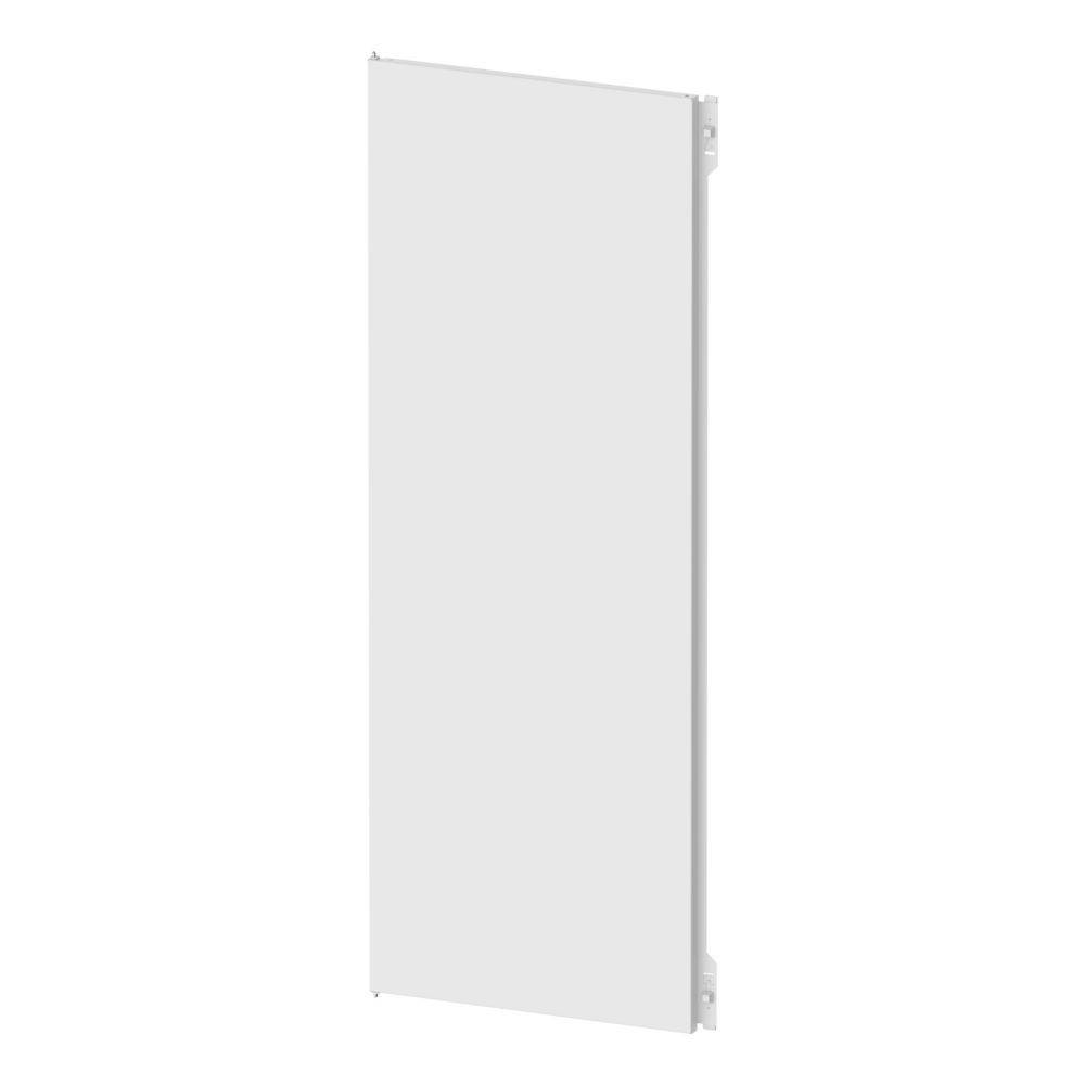 Ein schlichtes weißes rechteckiges Panel, von vorne betrachtet, mit seitlichen Halterungen, das häufig in der Baubranche oder zu dekorativen Wandzwecken verwendet wird.