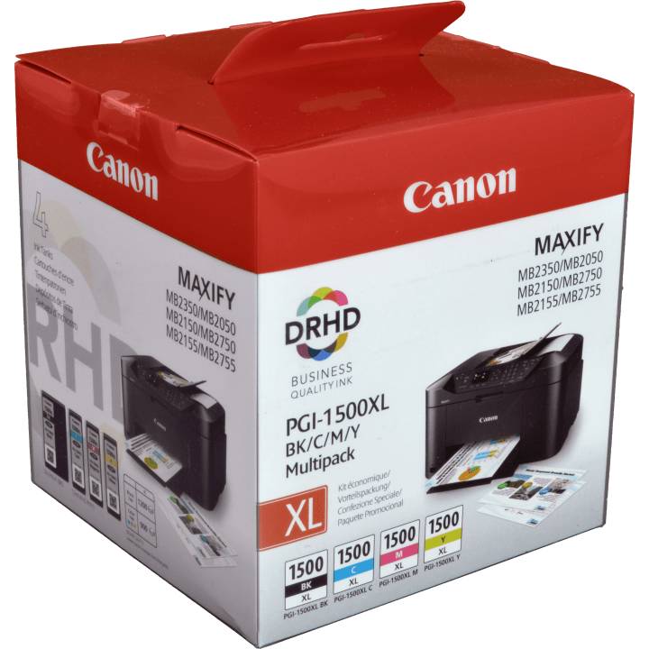 4 Canon Tinten 9182B010 PGI-1500XL Multipack KCMY