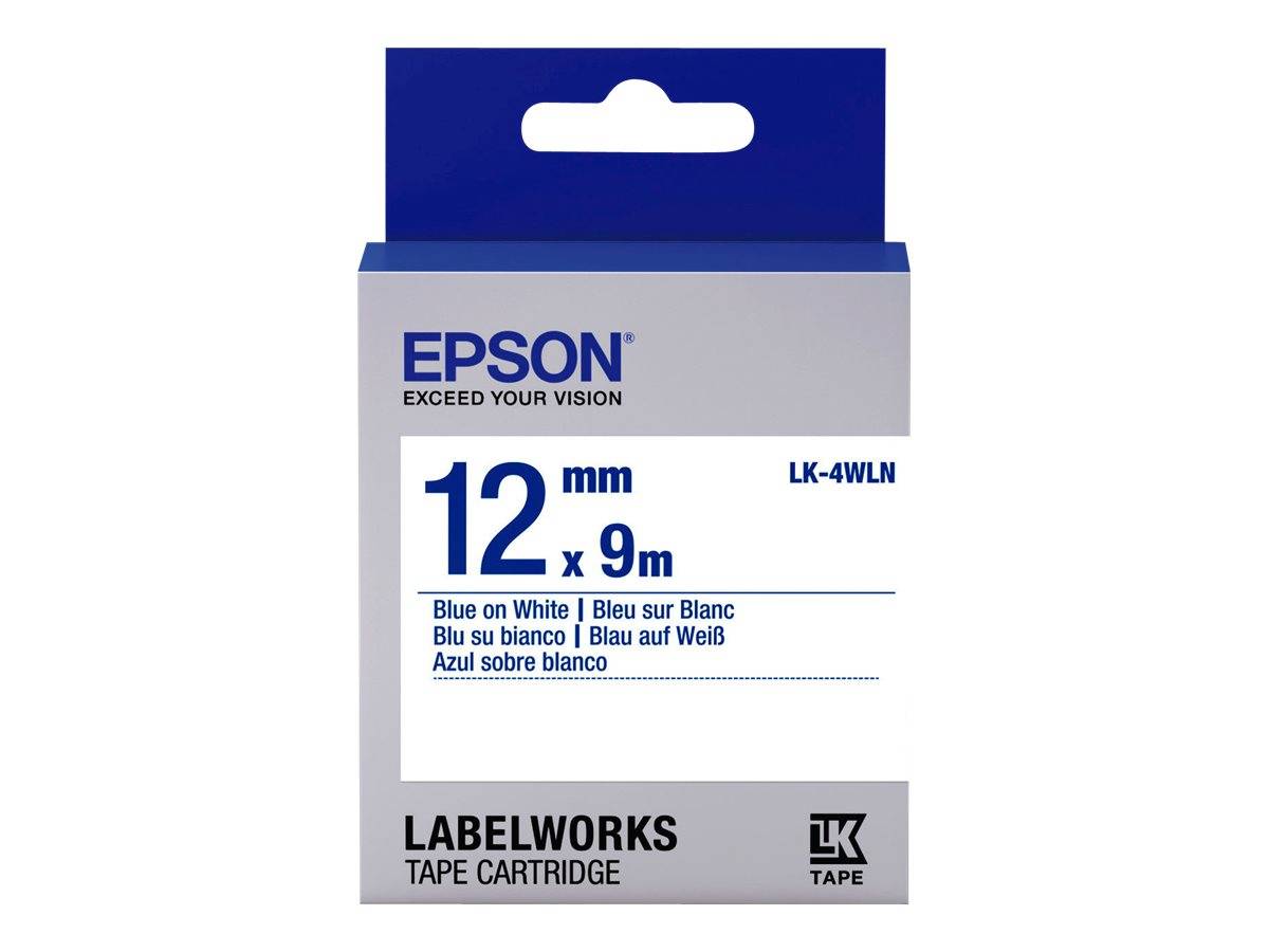 Epson LabelWorks LK-4WLN - Blau auf weiß - Rolle (1,2 cm x 9 m)