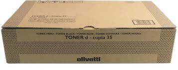 Eine beige Olivetti-Tonerkartusche in einer Schachtel mit der Beschriftung 