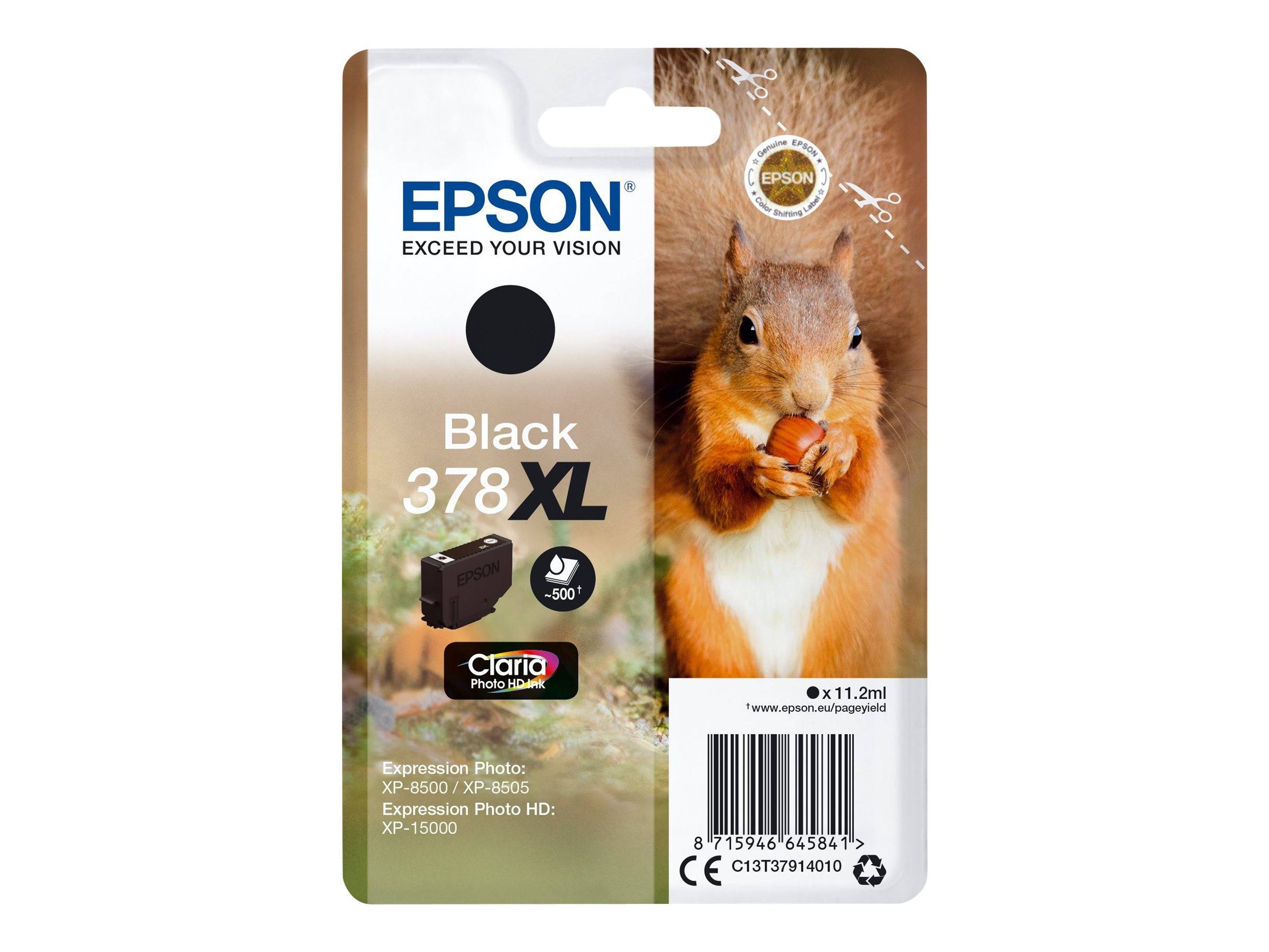 Epson 378XL - 11.2 ml - XL - Schwarz - originalBlister mit RF- / akustischem