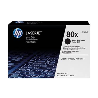 HP Toner CF280XD 80X 6.900Seiten schwarz 2 St./Pack.