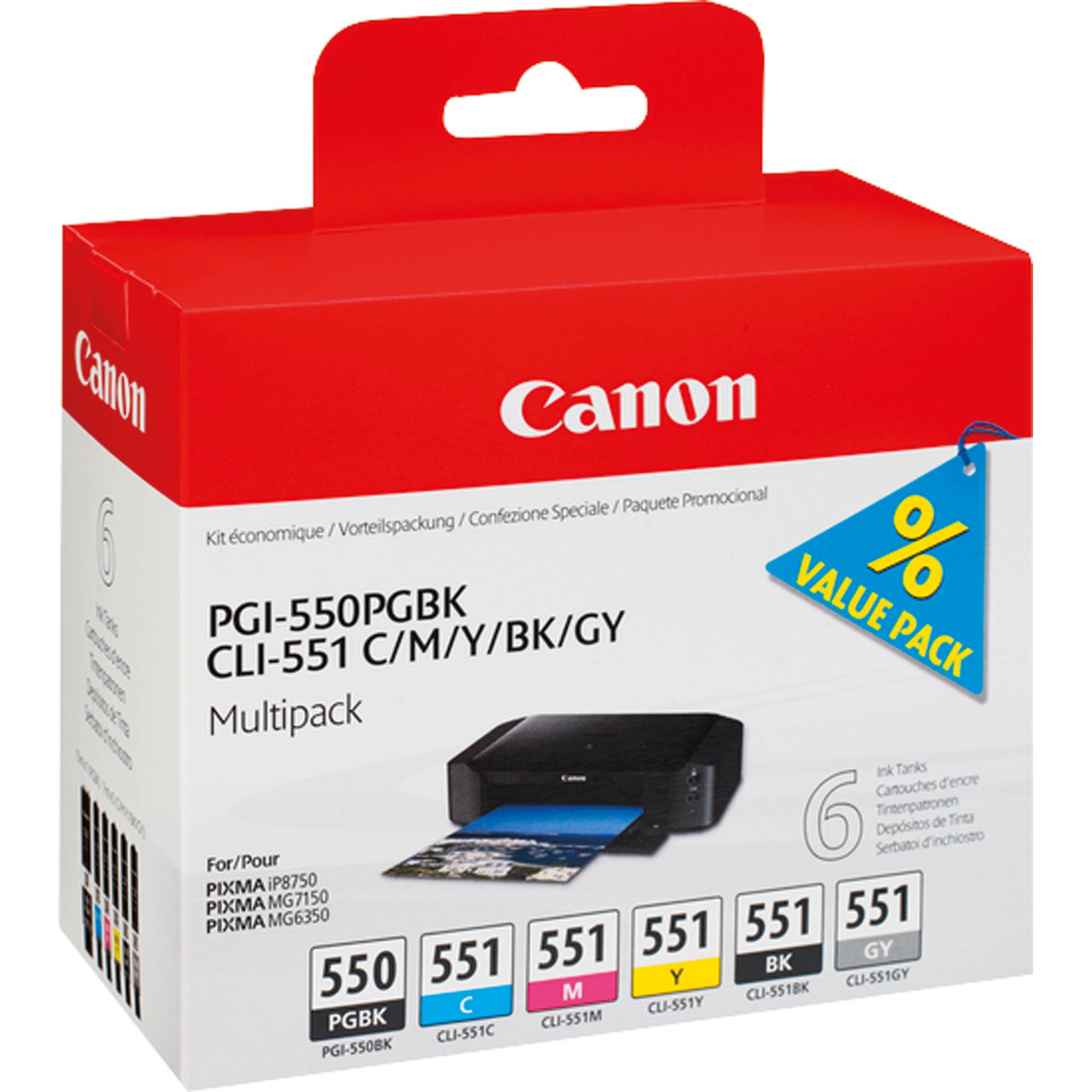 Canon Tintenpatrone 6496B005 PGI550/CLI551 6 St./Pack.