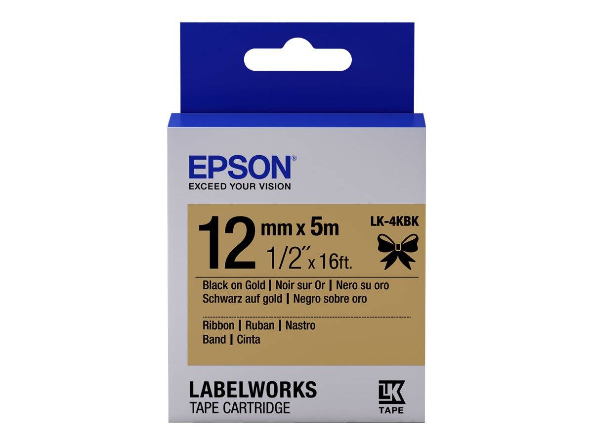 Epson LabelWorks LK-4KBK - Schwarz auf Gold - Rolle (1,2 cm x 5 m)