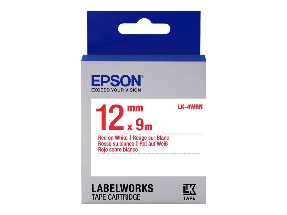 Epson LabelWorks LK-4WRN - Rot auf Weiß - Rolle (1,2 cm x 2,9 m)