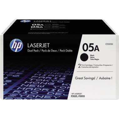 HP Toner CE505D 05A 2.300Seiten schwarz 2 St./Pack.
