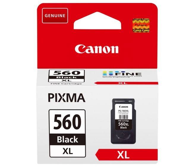Canon PIXMA 560XL Schwarzpatrone mit Canon-Branding. Geeignet für den Druck großer Mengen mit hoher Ergiebigkeit.