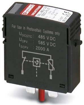 Eine schwarze Photovoltaik-Systemkomponente mit der Beschriftung 