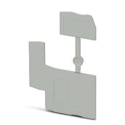Das Bild zeigt eine graue abstrakte Skulptur mit geometrischen Formen, bestehend aus einem hohen zentralen Element, das mit einer horizontalen Basis verbunden ist.