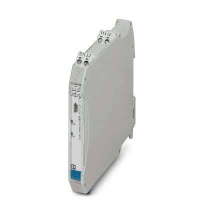 Ein schlankes, rechteckiges elektronisches Modul mit mehreren Anschlusspunkten und beschrifteten Nummern auf der Oberseite, das für die Verdrahtung in Automatisierungssystemen verwendet wird.