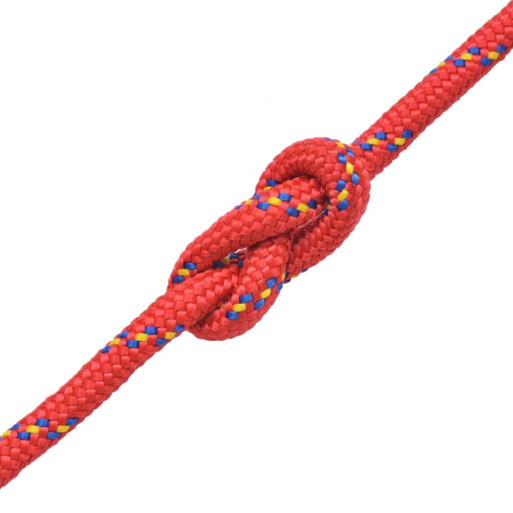 vidaXL Bootsseil Polypropylen 6 mm 100 m Rot