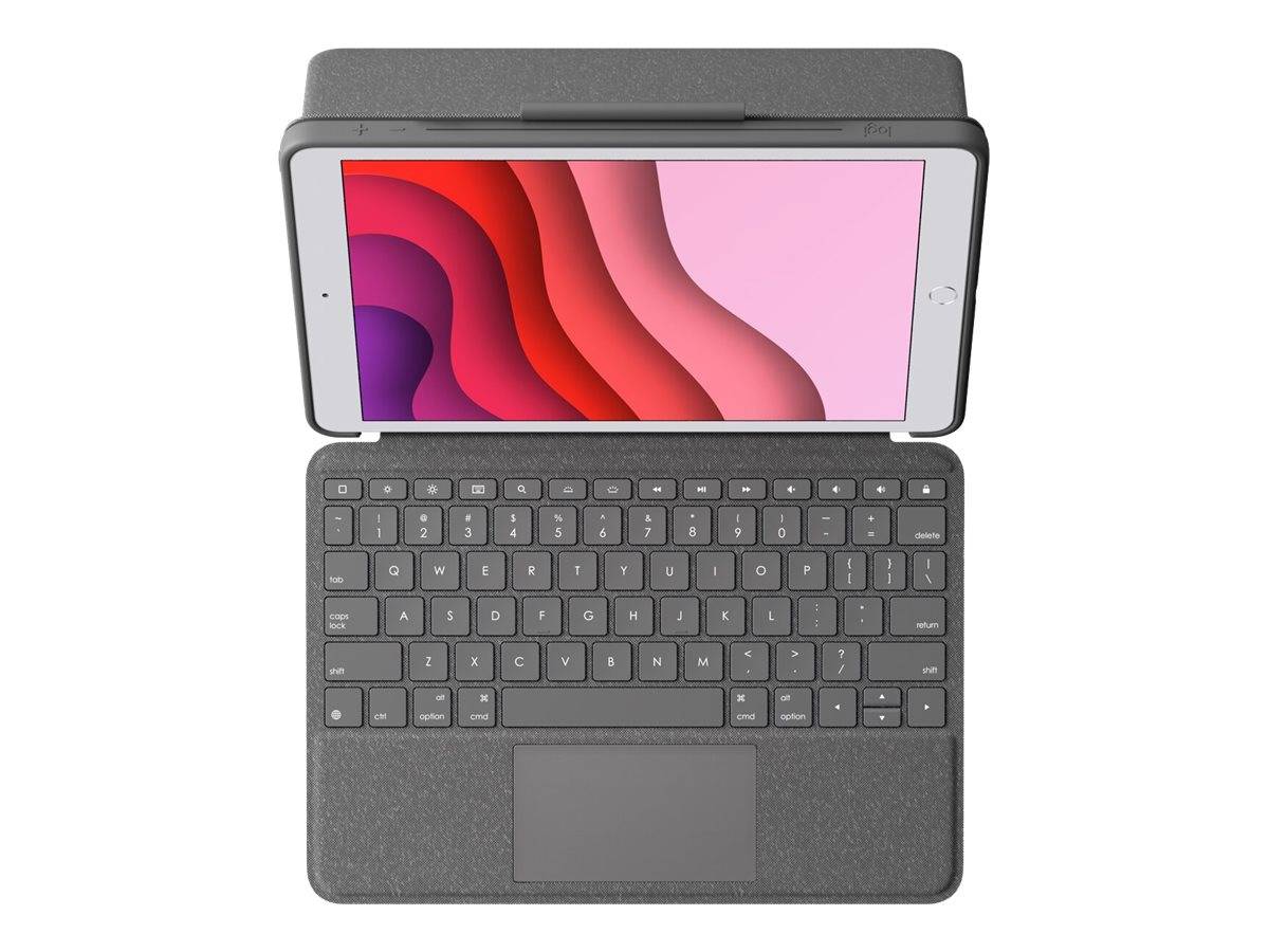 Logitech Combo Touch - Tastatur und Foliohülle - mit Trackpad - hintergrundbeleuchtet - Apple Smart connector - QWERTY - Pan-Nordic - Graphite - für