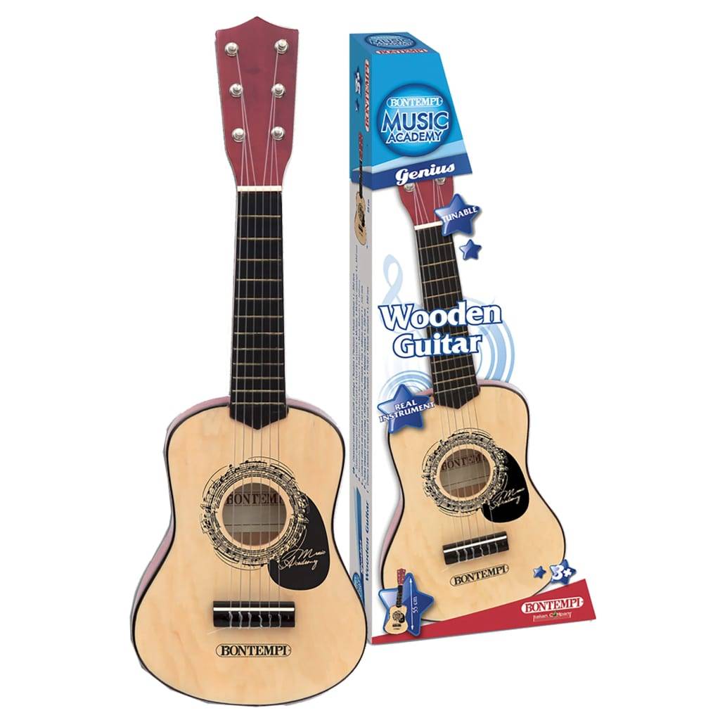 Bontempi Kids Holzgitarre mit 6 Saiten Schwarz 55 cm
