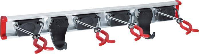 Gerätehalter Set 4.2.05 4 Halter, 2 Haken + Schieinkl. Schrauben + Dübel - Artikel: 4020658001156