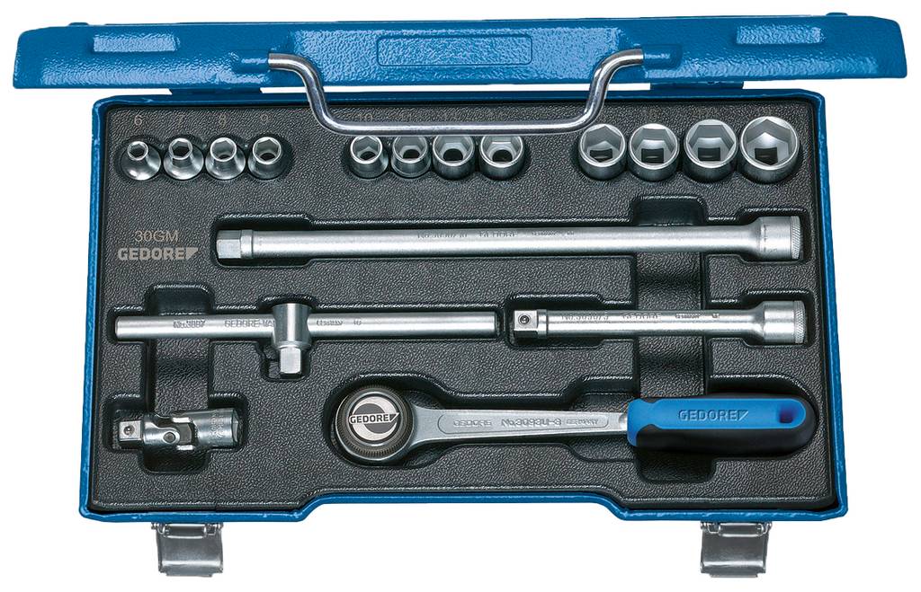 GEDORE 30 GMU-10 Steckschlüssel-Satz 3/8" 17-teilig 6-kant 6-19 mm