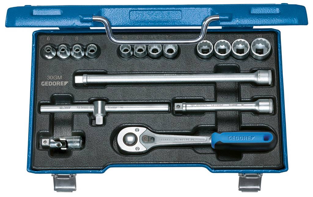 GEDORE 30 GMU-10 Steckschlüssel-Satz 3/8" 17-teilig 6-kant 6-19 mm