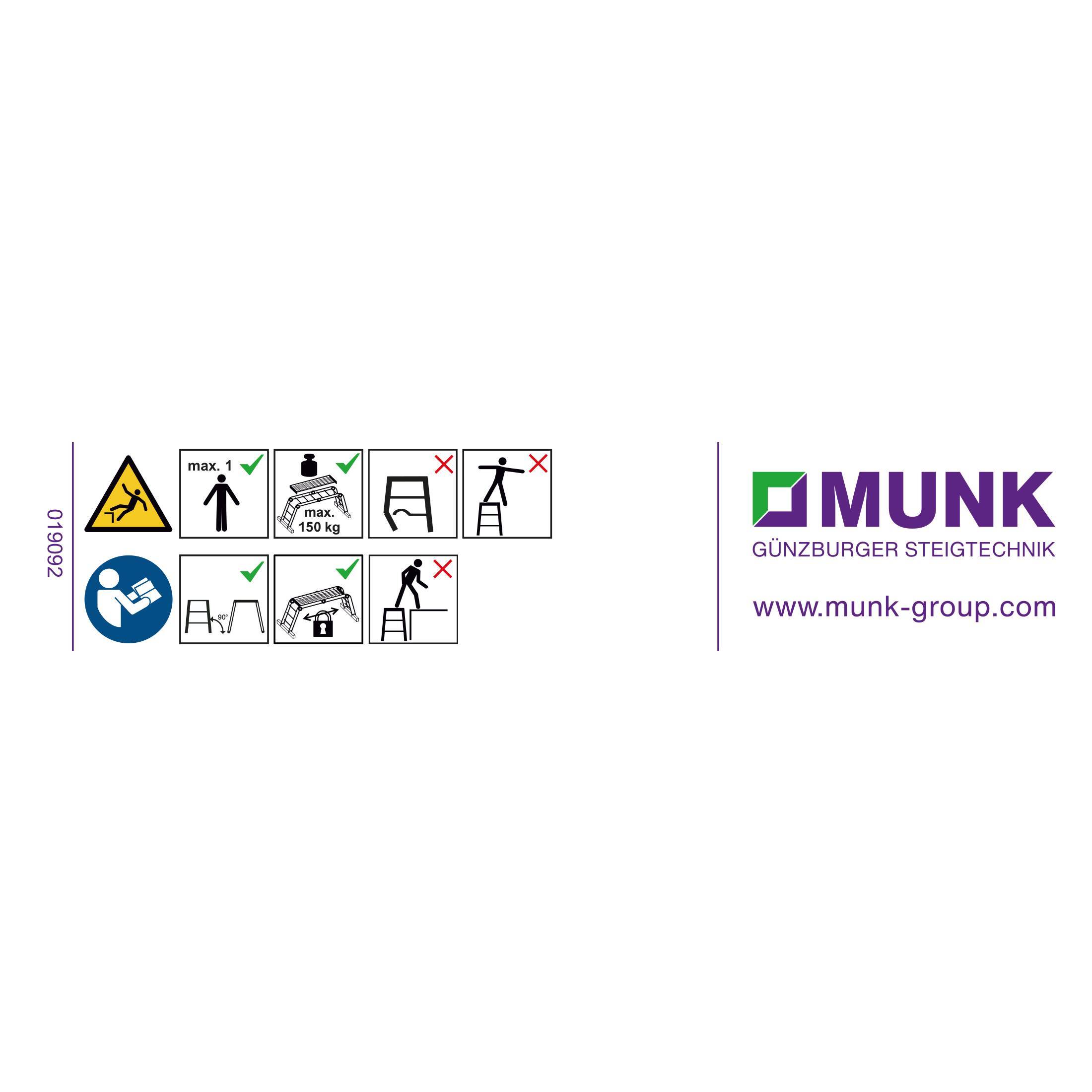 Munk Hinweis-Aufkleber für Arbeitsdiele Aufkleber 19092