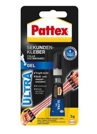 HENKEL - Pattex Ultra Gel - Kleber (Sek.-Klb.) - 3 g - durchsichtig - Cyanoacrylat (Packung mit 12)