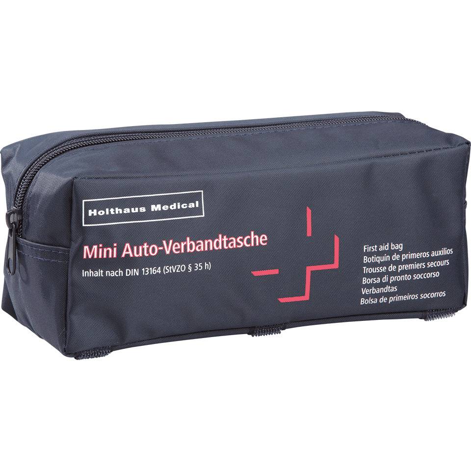 Holthaus Medical KFZ-Verbandtasche Mini, DIN 13164:2022, Nylontasche, 22x8, 5x8cm