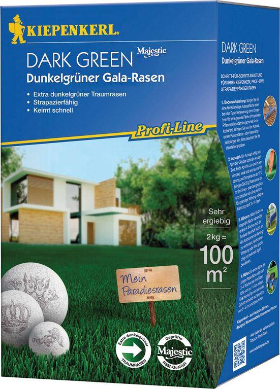 Grüner Gala Rasen 2 kg Profi-Line Dark Green