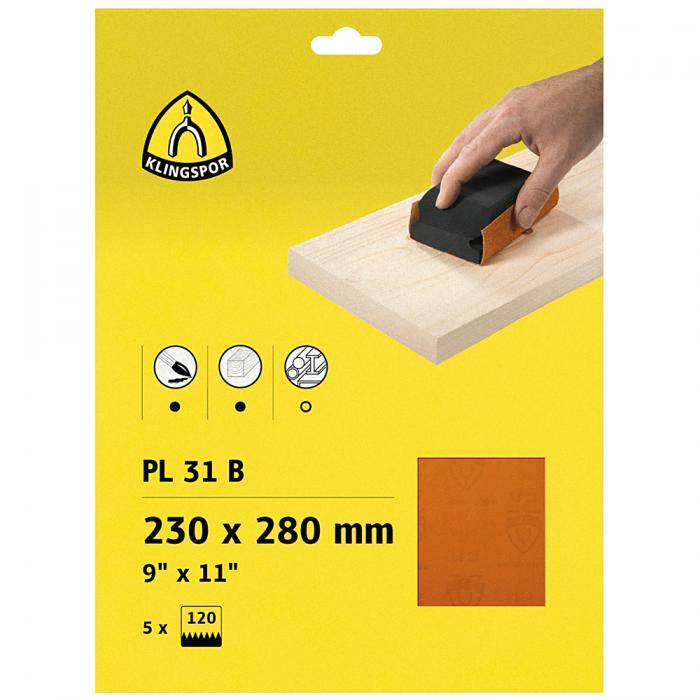 Finishingpapier Bogen PL 31 B - Breite 230 mm - Länge 280 mm - Korn 240 - VE 25 Stück - Preis per VE