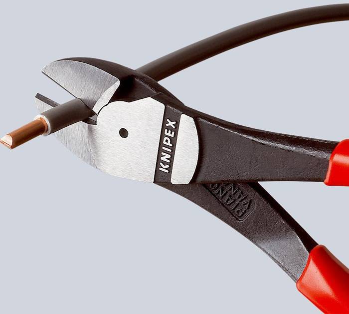 Knipex 74 01 180 Werkstatt Kraft-Seitenschneider mit Facette 180mm