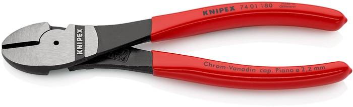 Knipex 74 01 180 Werkstatt Kraft-Seitenschneider mit Facette 180mm