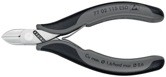 Elektronikseitenschneider L.115mm Form 0 Facette ja,kl.spiegelpol.KNIPEX