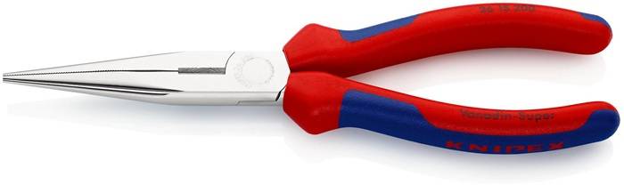 Flachrundzange L.200mm verchr.ger.Mehrkomp.-Hülle KNIPEX