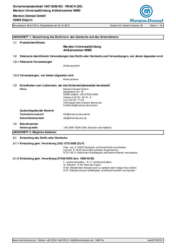 Marston Univ.-Dichtung Dose 850 g