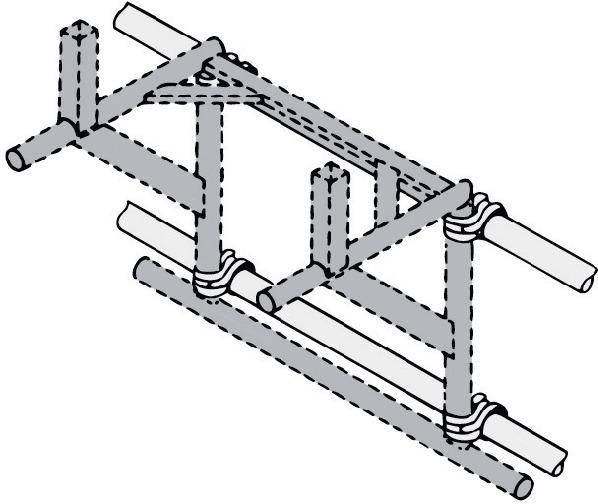 Gerüstbefestigung für Trägergestell