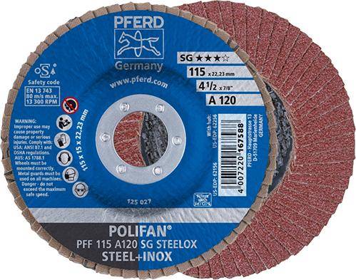 Fächerschleifscheibe A120SG gerade 115mm K120 Pferd