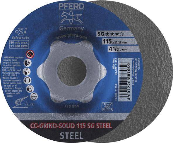 Schleifscheibe CC-Grind Solid SG STEEL 115mm PFERD