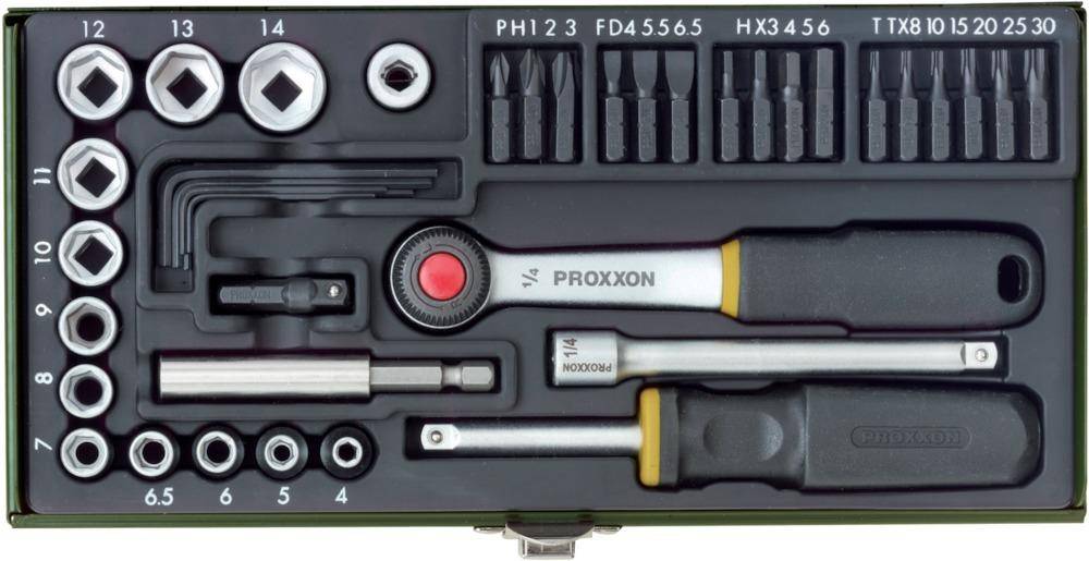 Steckschl.-Garnitur 39tlg. 1/4" Proxxon