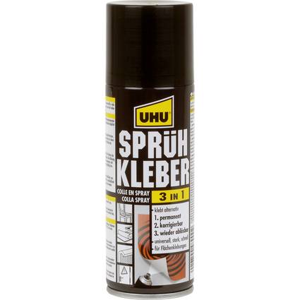 UHU Sprühkleber 3 in 1, wieder ablösbar, 200 ml Dose
