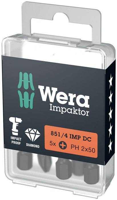 Bit 851/4 IMP DC PH2 L.50mm 1/4 Zoll E6,3 Impaktor,DC WERA