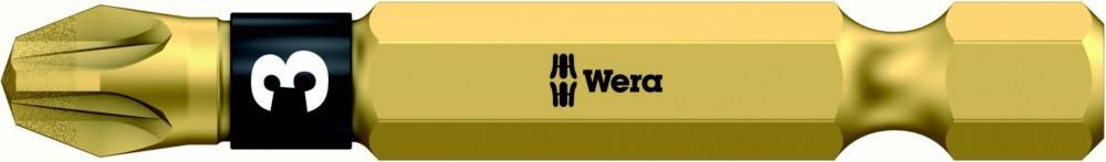 Gelber Wera-Schraubendreher-Bit mit Kreuzschlitz und schwarzem Größenband mit Kennzeichnung 3.