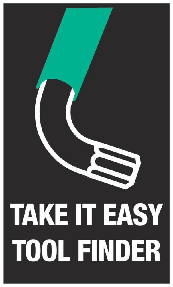 Eine stilisierte Darstellung einer Pfeife mit einem grünen Abschnitt und dem Schriftzug ‚TAKE IT EASY' in fetten Buchstaben darunter.