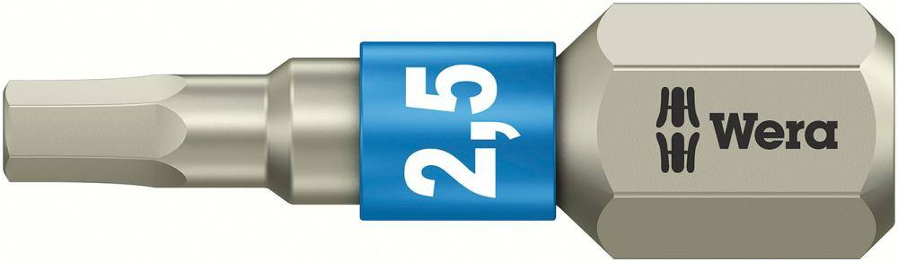 Bit rostfrei 1/4" DIN 3126 C6,3 Innensechskant 2,5x25mm Wera